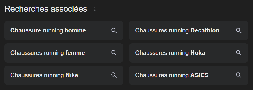 recherches associées google