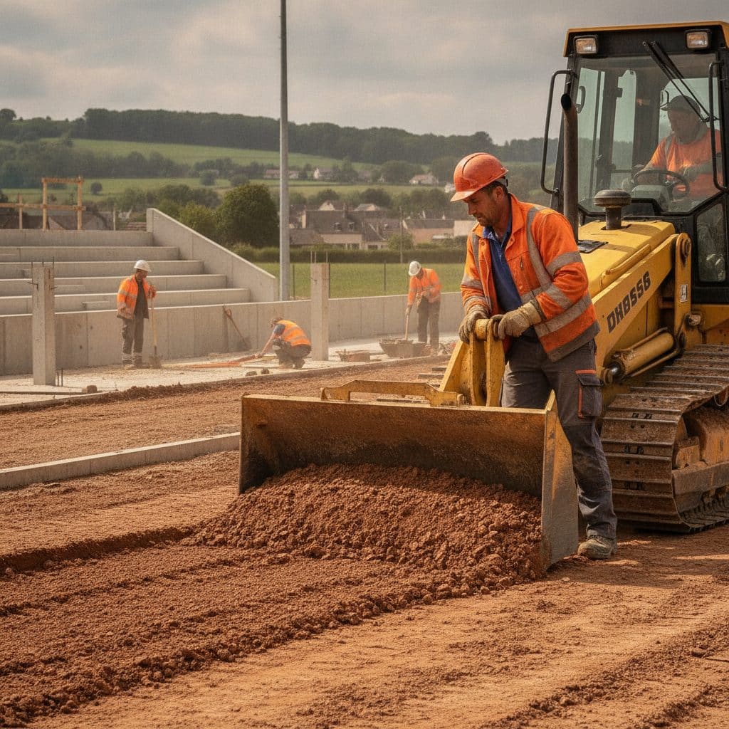 Agence Google Ads construction terrain de sport – illustration