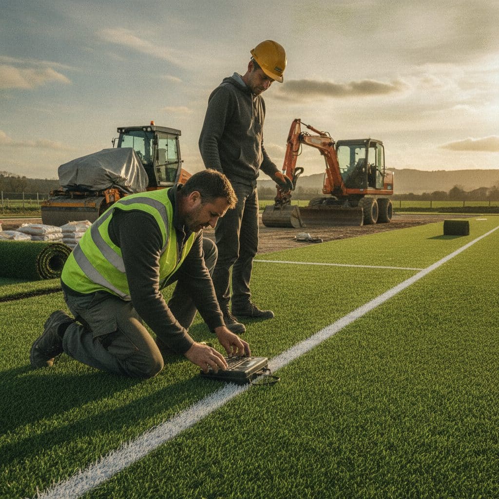Agence Google Ads construction terrain de sport – illustration